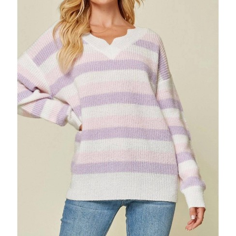 Women's All Over Striped Sweater - ANDREE BY UNIT - image 1 of 4