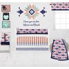 Bacati - Aztec Coral/Mint/Navy Coral Owl Embroidered Blanket - 3 of 3