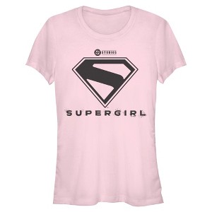 Juniors Supergirl Official Shield Black Logo T Shirt - 1 of 4