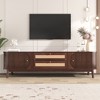 HDZNVF Rattan TV Stand for TVs up to 75 inch, Modern Farmhouse Media Consol - 3 of 4
