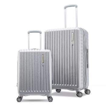 American Tourister Color Spin 2.0 2 Piece Hardside Spinner 20 Inch Carry On and 24 Inch Checked Bag Luggage Set with Adjustable Handle, Silver