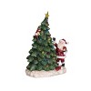 Transpac Resin 16.5 in. Multicolor Christmas Light Up Santa with Christmas Tree Decor - 3 of 4