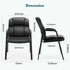 SEVOBAL Task and Office Chairs 2 Pcs PU Reception Chairs with Padded Arms, Stationary Office for Waiting Areas, Meeting Rooms, Black, 39"*7"*22" - 3 of 4