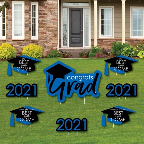 Big Dot Of Happiness Blue Grad Best Is Yet To Come Yard Sign And Outdoor Lawn Decor Royal Blue 2021 Graduation Party Yard Signs Set Of 8 Target