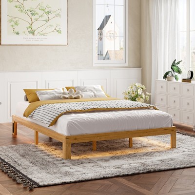 KTMBDW 12 Inch Queen Solid Wood Platform Bed with Wooden Slats, No Box Spring Needed, Easy Assembly, Queen, Espresso