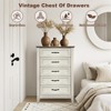 5 Drawers Dresser for Bedroom, Wood Rustic Tall Chest of Drawers, Farmhouse Dresser Chests with Storage Organizer for Bedroom,Living Room,Hallway - 3 of 4
