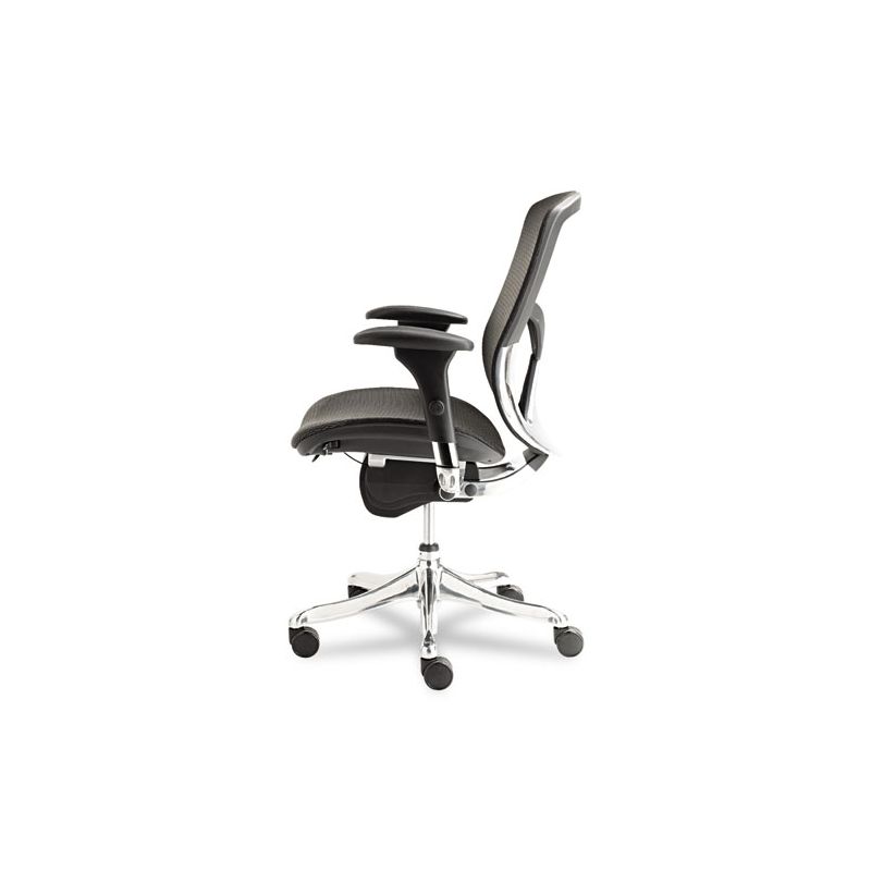 Alera Alera EQ Series Ergonomic Multifunction Mid-Back Mesh Chair, Supports Up to 250 lb, Black Seat/Back, Aluminum Base, 5 of 8