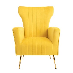 NicBex Velvet Accent Chair,Upholstered Living Room Chairs with High Wingbackrest and Gold Legs,Modern Armchair,Accent Chairs for Living Room - 1 of 4