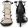 Perphy Women's Rhinestone Strappy Open Toe Stiletto Heel Ankle Strap Gladiator Sandals - 2 of 4