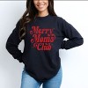 Merry Mom's Club Distressed - Women's Garment Dyed Long Sleeve Graphic T-Shirt - 3 of 4