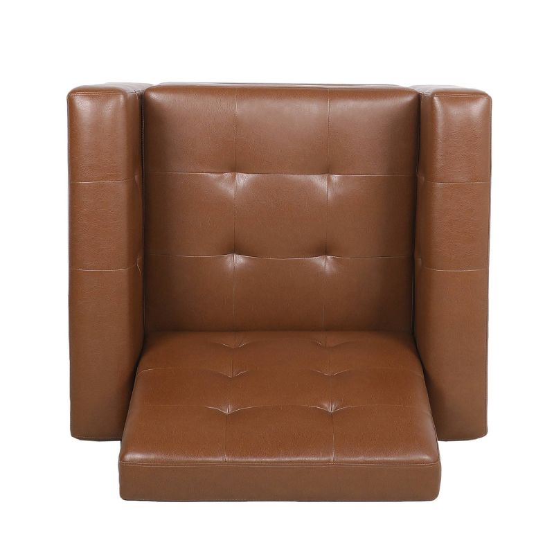 Craigue Contemporary Tufted Faux Leather Pushback Recliner - Christopher Knight Home, 5 of 11
