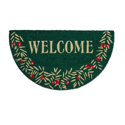 tag Welcome Sprig Shaped Pvc Coir Mat