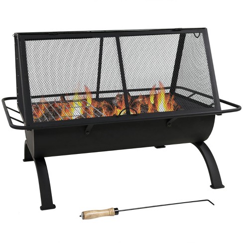 Costway 25 inch Fireplace Log Grate Heavy Duty Steel Firewood Burning Rack  Holder