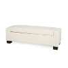50 Inch Ottoman Bench in Textured Fabric, Rectangular Design with Hinged Lid for Seating, Footrest, and Hidden Storage-Christopher Knight Home - 2 of 4