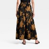 Women's Voluminous Maxi A-Line Skirt - A New Day™ Black/Brown Floral - 2 of 3