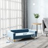 SKYONE Plush Velvet Pet Sofa for Small-Medium Dogs/Cats, Dark Blue - Foam-Filled, Washable Cover, - 3 of 4