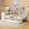 Twin Size Wooden Daybed with 3 Drawers, USB Ports and Desk - 2 of 4