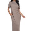 Slickblue Women's Casual Side Pocket Tee Dress, Short Sleeve Jersey Knit, Relaxed Fit, 12 Color Options, Size S-L - 3 of 4