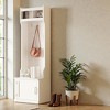 Mshliw Slim Hall Tree with Storage Cabinet Bench and Coat Rack with 6 Hooks for Entryway Hallway Living Room - 2 of 4