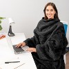 PAVILIA Fluffy Wearable Blanket with Sleeves for Women Men Adults, Fuzzy Warm Plush Snuggle Pocket Sleeved TV Throw - 4 of 4