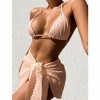 Swim Suits for Women Comfortable And Fashionable Solid Color Split Swimsuit Set Push up High Cut Bathing Suit for Women - 4 of 4