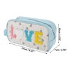 Unique Bargains Women's Portable Side Handle Love Makeup Bag Blue White 1 Pc - 2 of 3