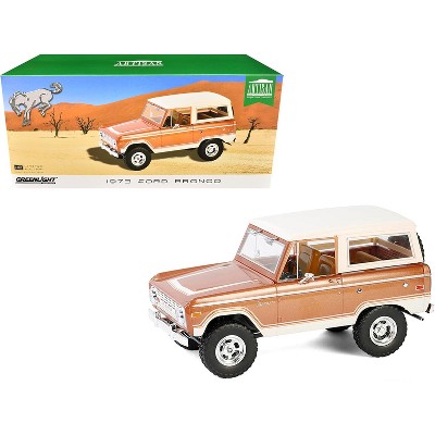 1973 Ford Bronco Hot Ginger Metallic with Cream Top "Artisan Collection" 1/18 Diecast Model Car by Greenlight