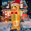 Joyfy 12 FT Tall Christmas Inflatable Decoration, Giant Gingerbread Man with Giftbox Inflatable with LED Light for Xmas Party Outdoor Yard Decoration - 2 of 4