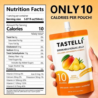 TASTELLI Konjac Jelly Mango Pineapple Pouches - 20.28 fl oz/4ct