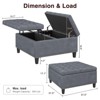 Faux Leather Lift-Top Coffee Table Ottoman, Large Upholstered Footrest Stool Toy Box Storage - 3 of 4
