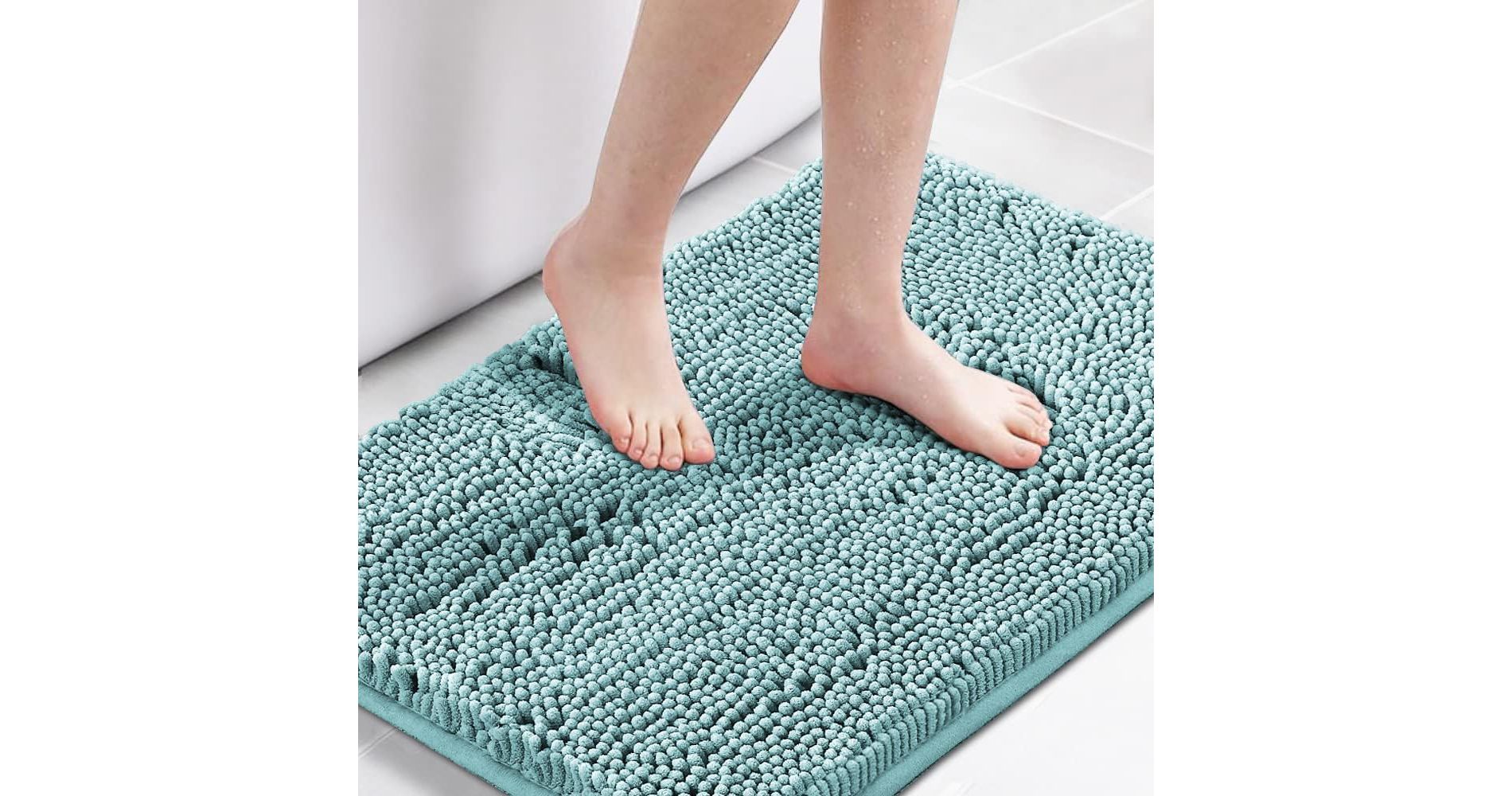 H.Versailtex 1 Piece Bath Mat Non Slip Chenille Bath Mats for Bathroom