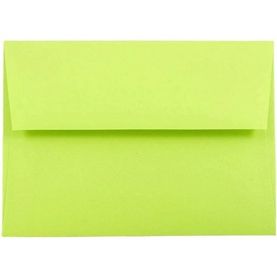 JAM Paper A7 Colored Invitation Envelopes 5.25 x 7.25 Ultra Lime Green 96151