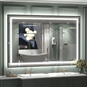 Apmir Super Bright Front & Back LED Lighted Anti-Fog Aluminum Alloy Framed Tempered Glass Bathroom/Vanity Mirror with ETL & 3-Year Warranty - 1 of 4