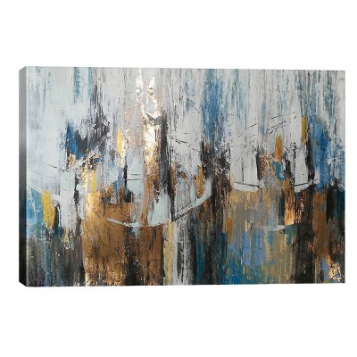 18" x 26" x 0.75" Blue Gold Abstraction by Vera Zhukova Unframed Wall Canvas - iCanvas