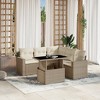 vidaXL 6 Piece Patio Sofa Set with Cushions Beige and Cream Poly Rattan - 2 of 4