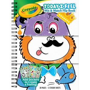 Crayola Today I Feel Mix & Match Flip Book: Flippable Coloring & Sticker Book for Kids, 30 Pages, Activity Pad - 1 of 4