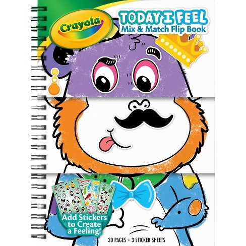 Crayola Today I Feel Mix & Match Flip Book: Flippable Coloring & Sticker Book for Kids, 30 Pages, Activity Pad - image 1 of 4