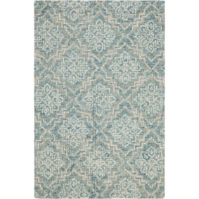 4 X6 Medallion Tufted Area Rug Blue, Blue Grey And Green Area Rugs
