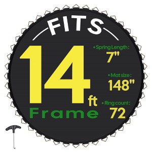 Yescom Trampoline Replacement Mat W/72V-Ring For 14" Trampoline Frame 7" Spring , UV Resistant Outdoor Garden - 1 of 4