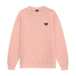 Dalix Butterfly Embroidery Relaxed Crewneck Sweatshirt Soft Fleece Fit Lounge Womens - 1 of 4