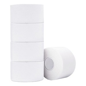 Itopfox Athletic Tape, 5 Pack White Sports Tape for Wrist Ankle Support, No Sticky Residue, Ideal for Gymnastics Boxing Lacrosse Climbing Hockey Bat - 1 of 4
