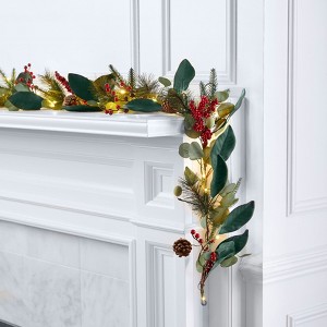 BrylaneHome 9' Pre-Lit Mari Garland - Multi - 1 of 2