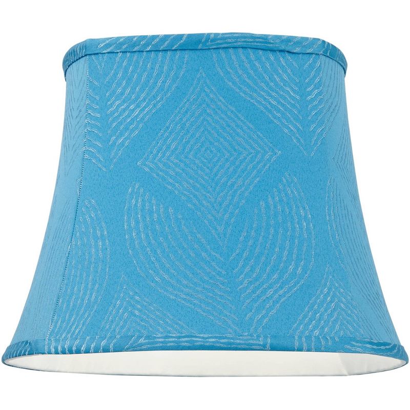 Springcrest Square Lamp Shade Crowsnest Blue Medium 10" Top x 14" Bottom x 11" High Spider Replacement Harp and Finial Fitting, 4 of 10