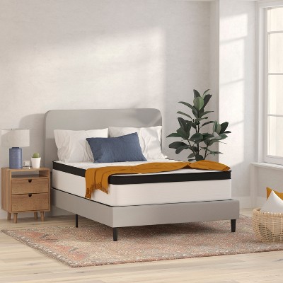 Flash Furniture Capri Comfortable Sleep Firm 12 Inch CertiPUR-US Certified Hybrid Pocket Spring Mattress, Extra Firm Feel, Durable Support, Mattress in a Box