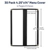 WeChef 30 Pcs 4.25 x 14" Restaurant Menu Covers 4 Page 8 View Double-Stitched Edge Transparent for Wine List Drink Bar - 2 of 4