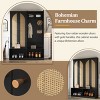Farmhouse 4-in-1 Entryway Hall Tree with Rattan Doors, 6 Hooks & Adjustable Shelf, Shoe Cabinet Bench, 55.1"W x 78.7"H-3irtyhousy - 3 of 4
