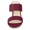 Allegra K Women's Faux Suede Opened Toe Block Heeled Slide Sandals - 3 of 4