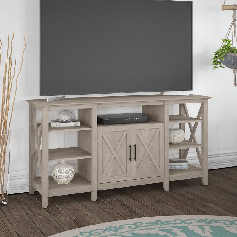 Key West Tall TV Stand for TVs up to 70&#34; Washed Gray - Bush Furniture, 3 of 10
