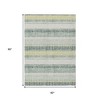 HomeRoots 5' X 8' Pale Aqua And Lime Green Striped Washable Indoor Outdoor Area Rug - 3 of 4