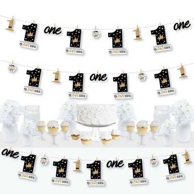 Big Dot of Happiness 1st Birthday Little Mr. Onederful - Boy First Birthday Party DIY Decorations - Clothespin Garland Banner - 44 Pieces